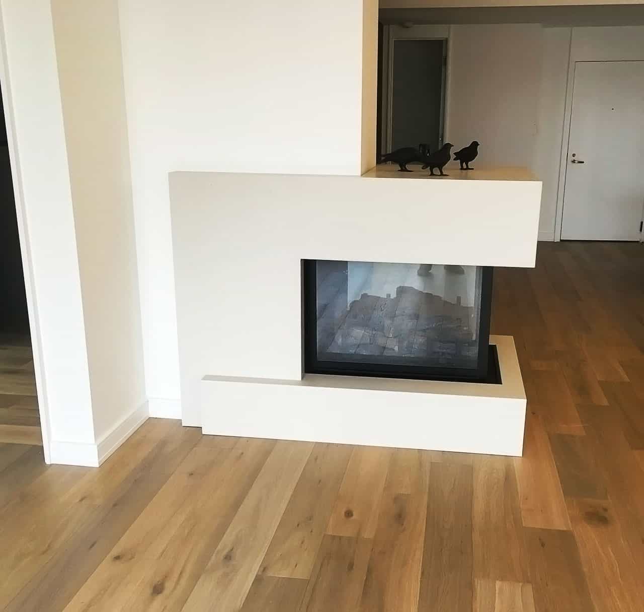 installs modern fireplaces for a cozy feel
